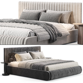 Isley Fabric Stripe Pattern Bed