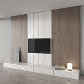 TV wall furniture set - wood and marble