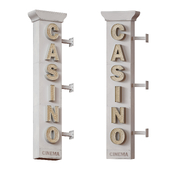 Рекламная световая вывеска Casino Cinema - Световые буквы - Световой короб - Неон
