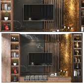 TV Wall Composition Decorative Objects 001