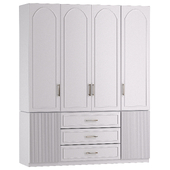 Modern Luxury White Wide Armoire Clothes Cabinet