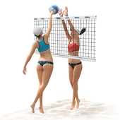 Девушки играют в пляжный волейбол 2