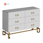 Chest of drawers white gold KFG089