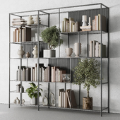 Metal Shelves Decorative With Book and plants - Metal Rack 17