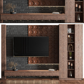TV Wall Composition Decorative Objects 004