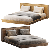 Chic Natural Wood Bed
