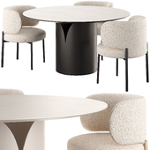 VIDA round dining table by davis furniture and Akiko Chair