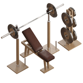 Dumbbell bench press with barbell