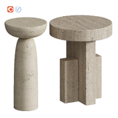 Tori / Clarence Travertine Side Table