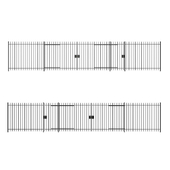 Metal fence with wicket and gate
