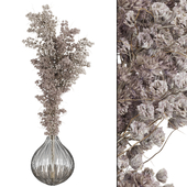 decorative minimal pink flower bouquet in glass vase 286