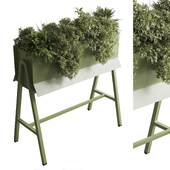 Office plant - metal box plants on stand - set indoor plant 455