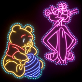 bear and The Pink Panther Neon Light modules Set 0012