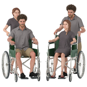 Man and Woman on Wheelchair