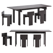 Table Jeanne & stools Juliette by Serax