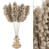 indoor minimal pampas grass bouquet in wooden vase 289