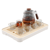 Striped glass teapot (tea set)