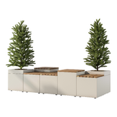 Urban Furniture Bench with Plants Set.5