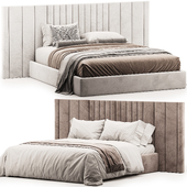 Materlux bed with wide headboard