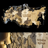 Wooden map of Russia