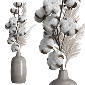 Flower Bouquet Vase - Pampas Grass
