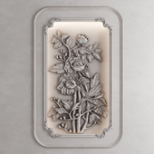 Relief wall panel "Panels with flowers" bas-relief