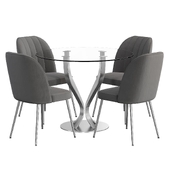 Stella dining chair and Glass table