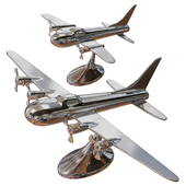Decorative set of two metal planes