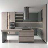 modern kitchen set 79 - wood cabinet