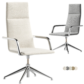 Office chair made of aluminum and with wool inserts