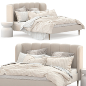 Adairs_Belfort Cream Marle Bed_Vintage Linen Fine White & Linen Stripe Quilt Cover