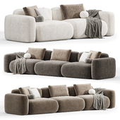 Beige Microfiber Modern Sofa by Litfad