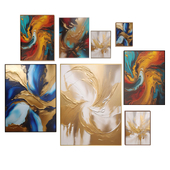 Abstract Painting Gold and White 01