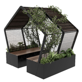 Landscape furniture with pergola and roof garden 28