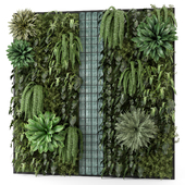 Indoor Wall Vertical Garden With Glass Block - Set 2047