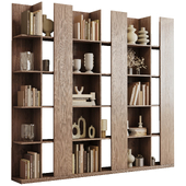 Wooden Shelves Decorative With Book and Plants - Wooden Rack 18