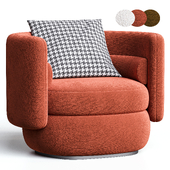 Aria 1-Seater Flannelette Barrel Chair Round Shaped Armchair