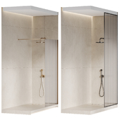 Shower enclosure with grooved glass