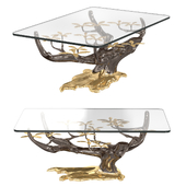 Bronze bonsai coffee table by Willy Daro  1970