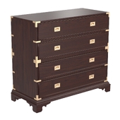 Ralph Lauren Campaign Style Mahogany Finished Shotwell Dresser