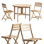Selandia outdoor Gate-Leg Table + Dining Chair by DWR