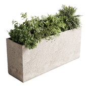concrete box plants on stand - set outdoor plants 193