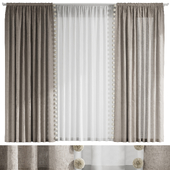 Curtains with pom-poms for the nursery