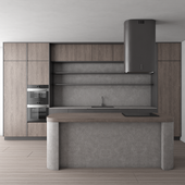modern kitchen set - wood cabinet 79