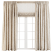 Linen Curtains with Roman Shades