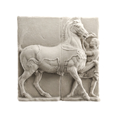 Horse and man wall classic relief