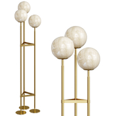 Antique Brass Alabaster Globes Floor Lamp By Oroa