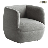 Designer armchair in boucle