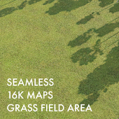 Low field grass terrain material | Seamless | PBR