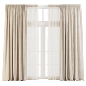 Linen Curtains with Tulle